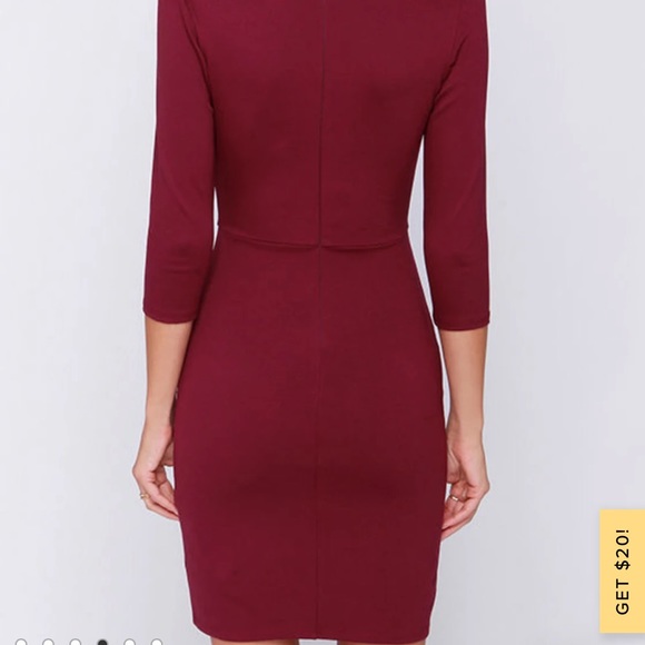 Lean into it Burgundy Dress - Picture 3 of 4